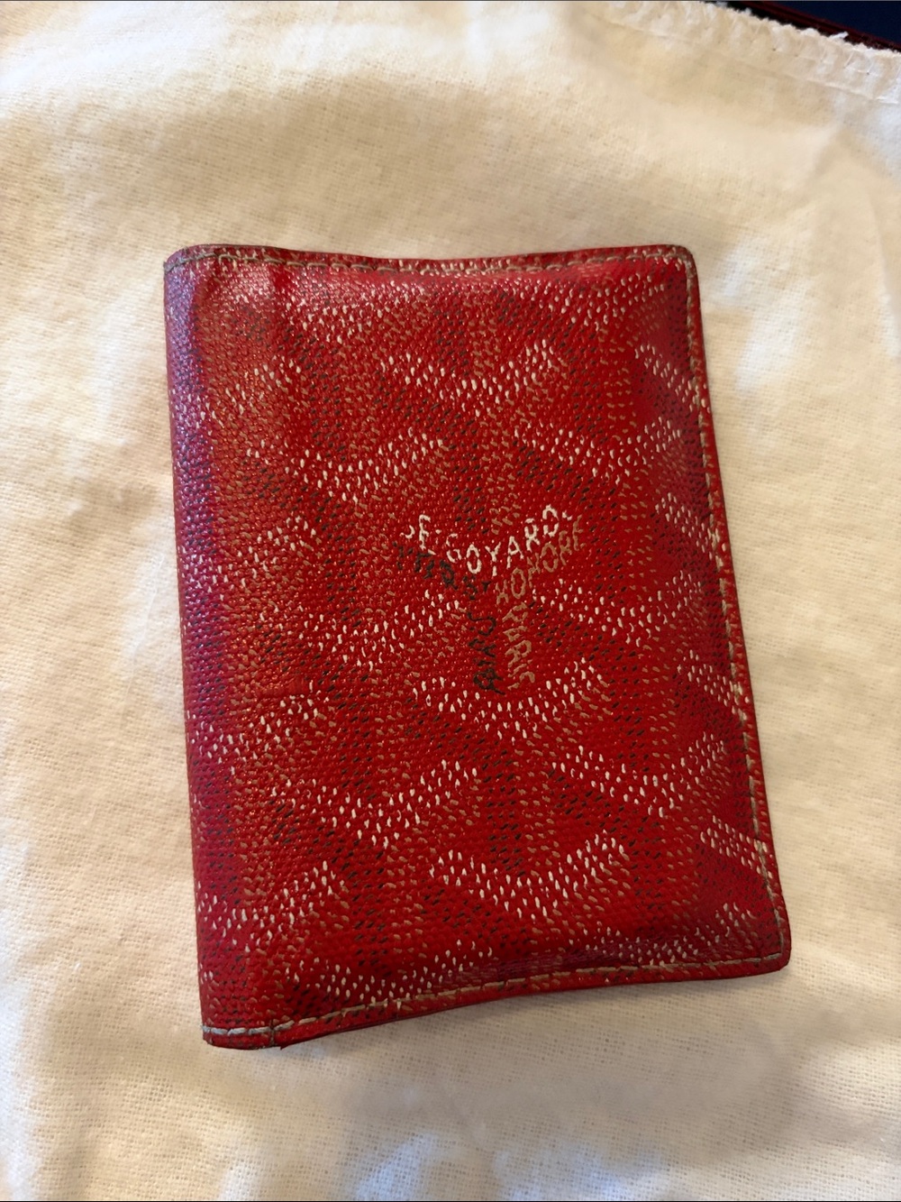 Goyard Red Chevron Passport/Card Holder